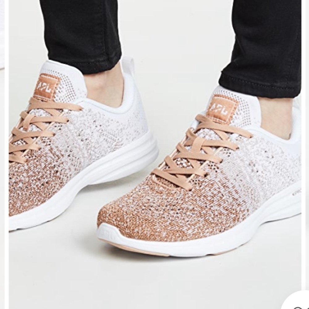 APL: Athletic Propulsion Labs TechLoom Pro Sneakers in Rose Gold/White/Ombre
